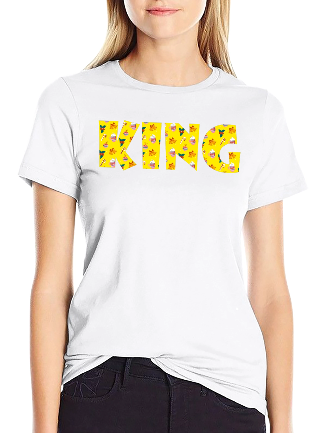 King Holiday Patterned Black T-Shirt