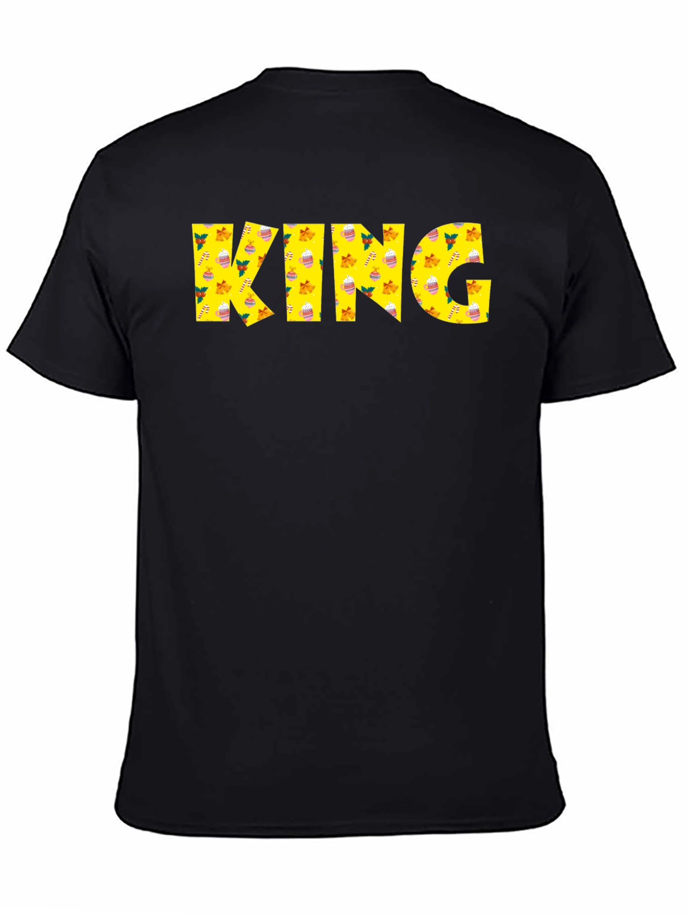 King Holiday Patterned Black T-Shirt