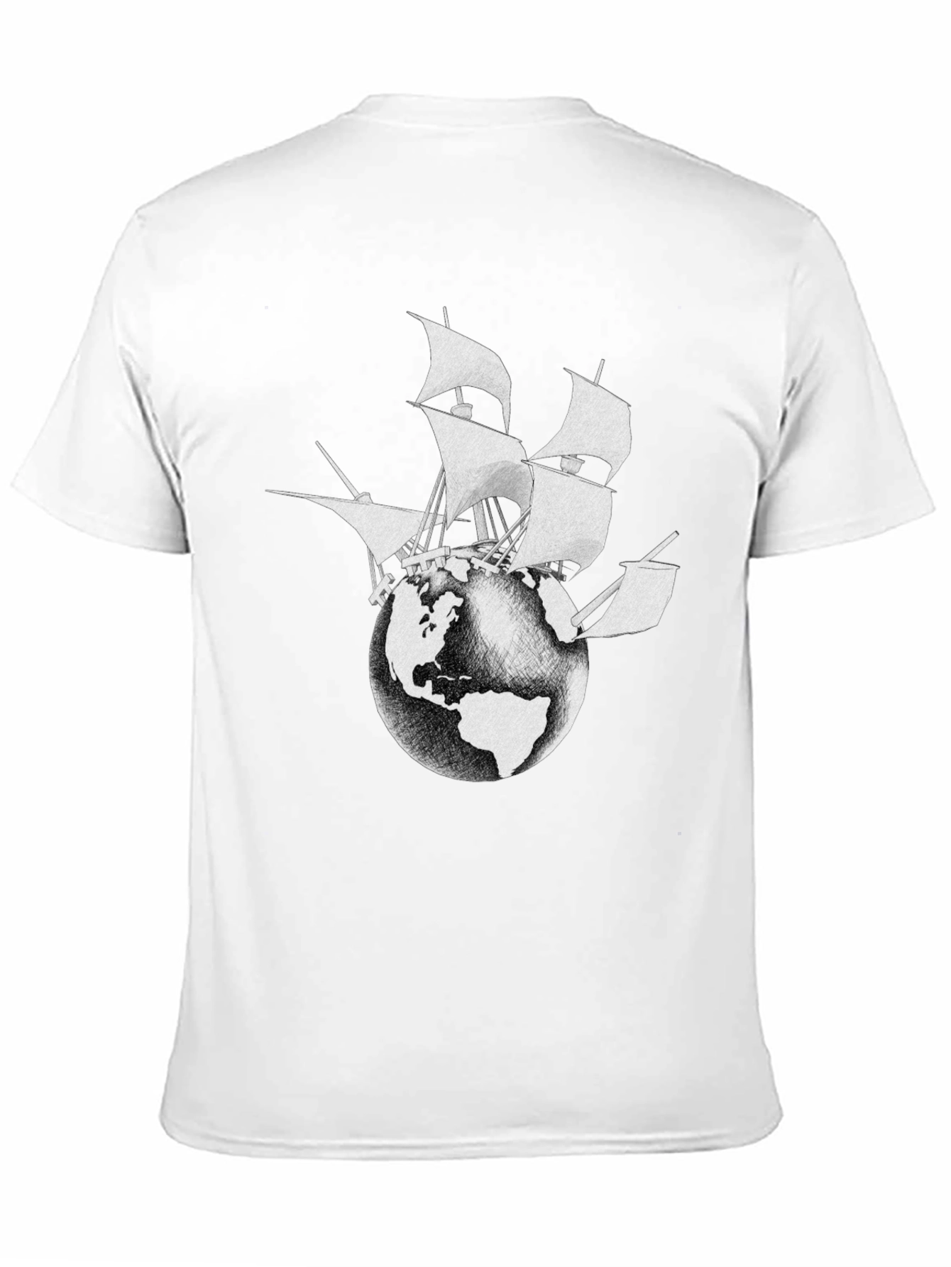 Globe Ship Graphic Tee - Black Cotton Casual Shirt
