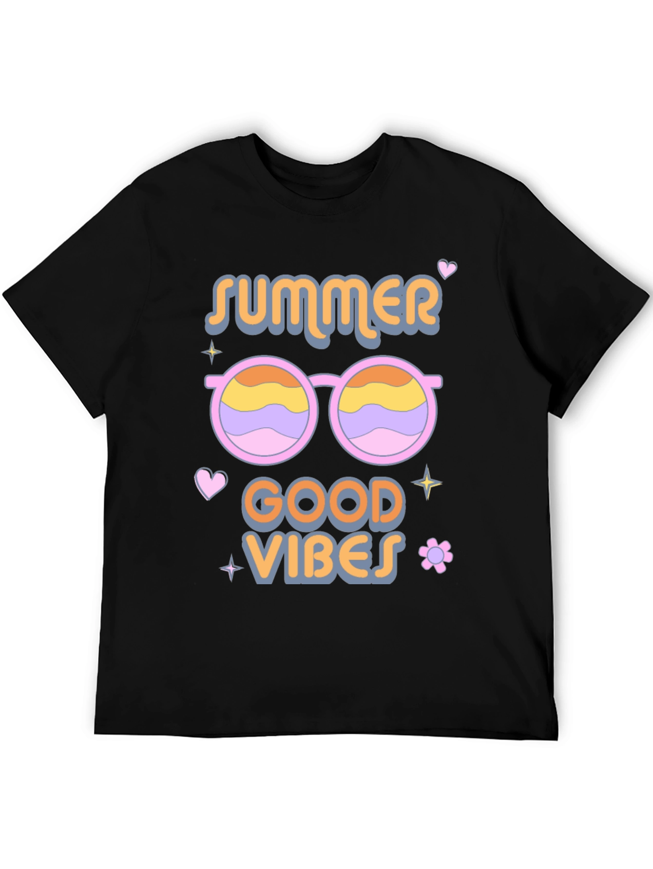 Summer Good Vibes Black T-Shirt
