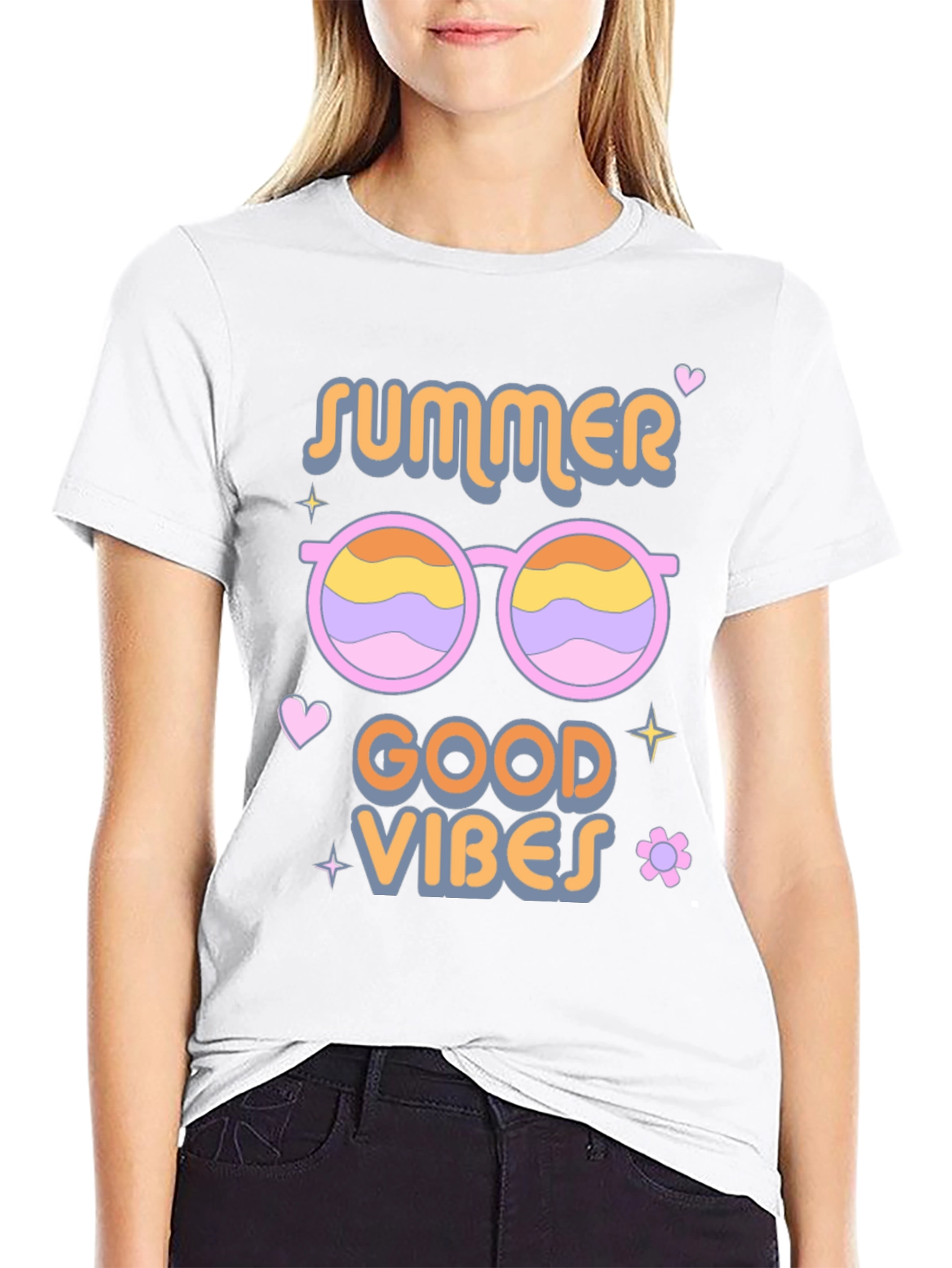 Summer Good Vibes Black T-Shirt