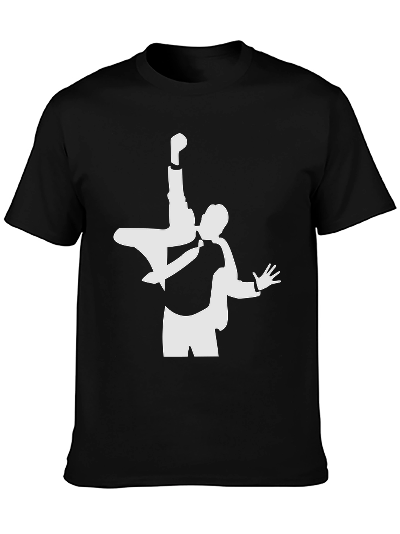 Black T-Shirt with Unique Silhouette Design