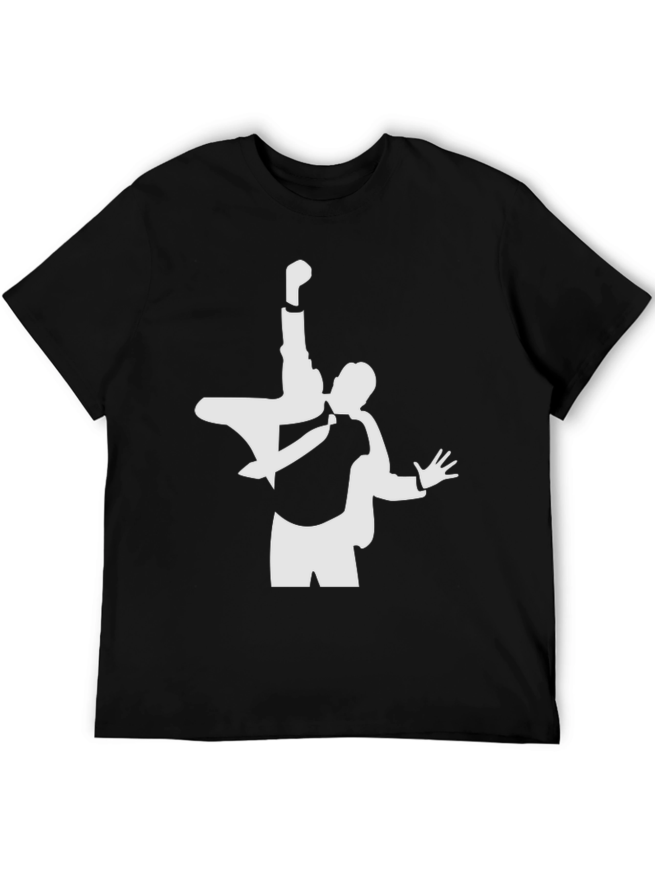 Black T-Shirt with Unique Silhouette Design