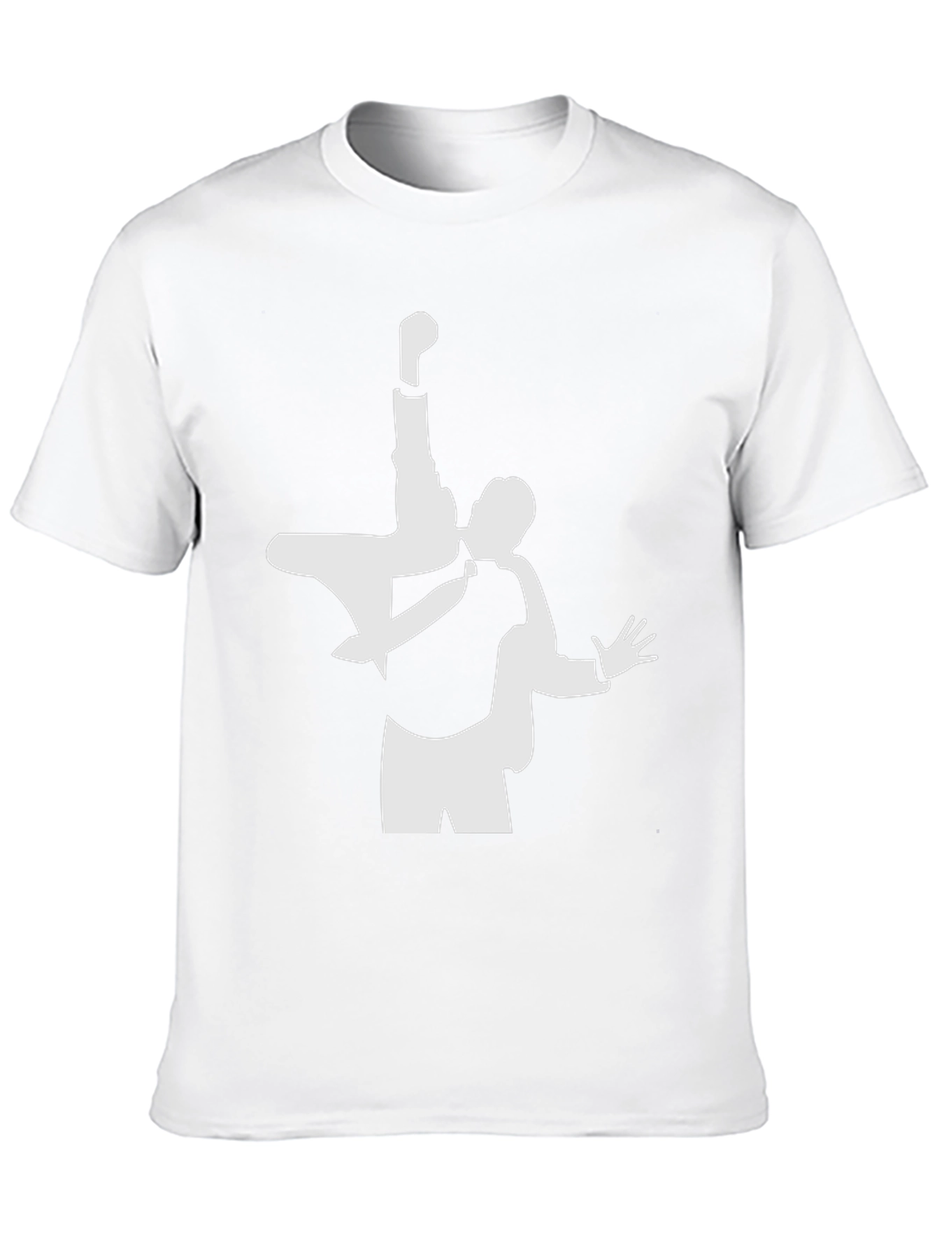 Black T-Shirt with Unique Silhouette Design
