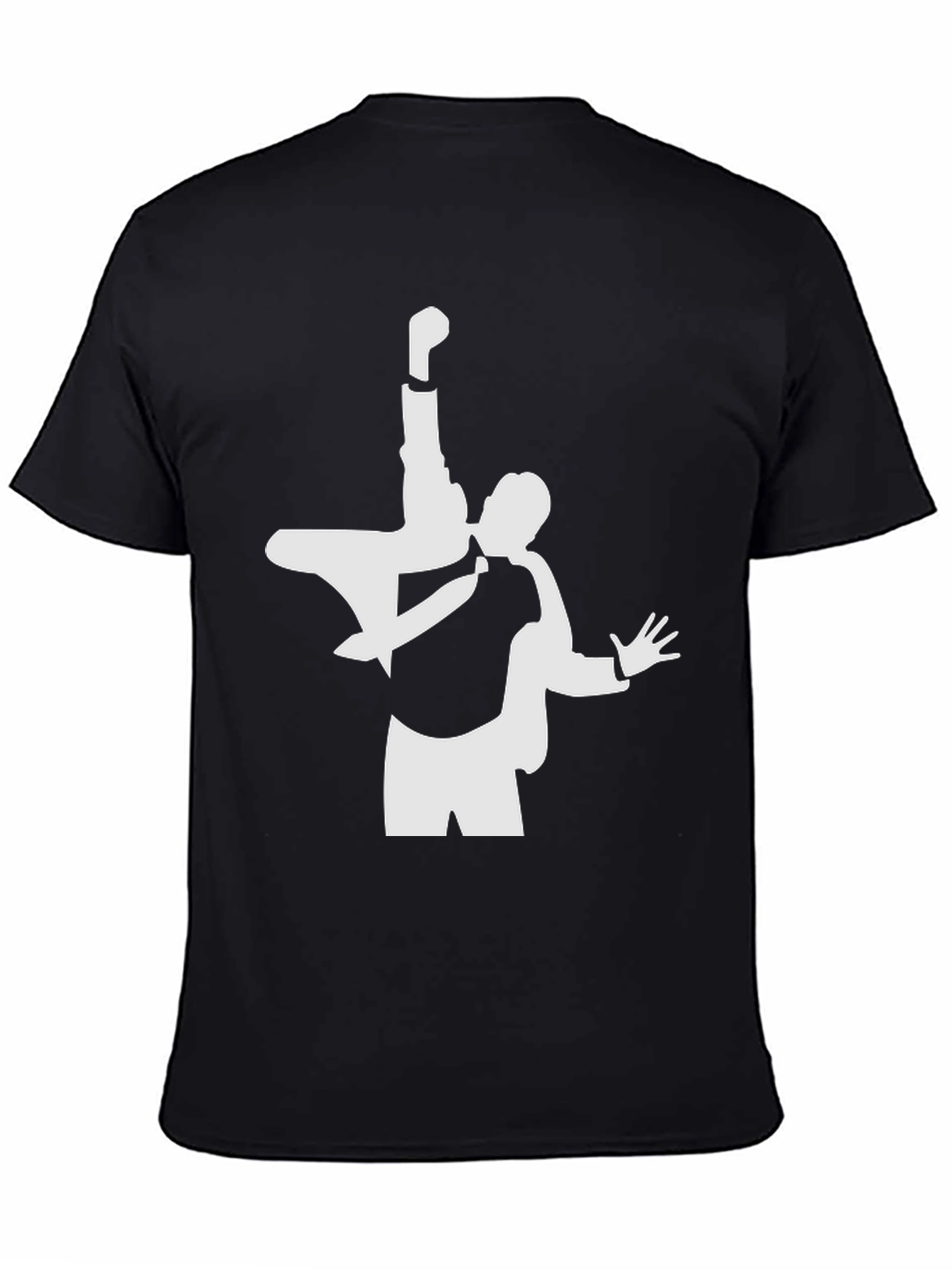 Black T-Shirt with Unique Silhouette Design