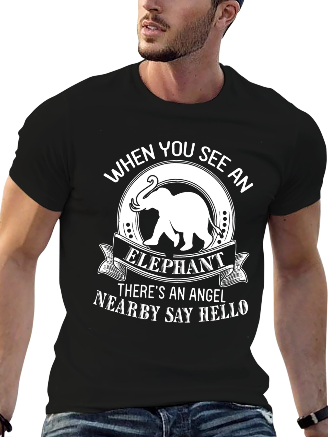 Elephant Angel Saying Graphic Tee
