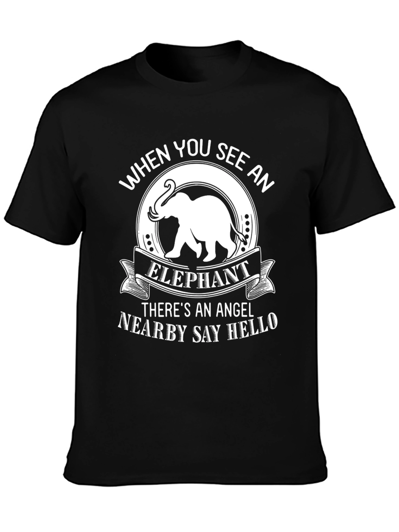 Elephant Angel Saying Graphic Tee