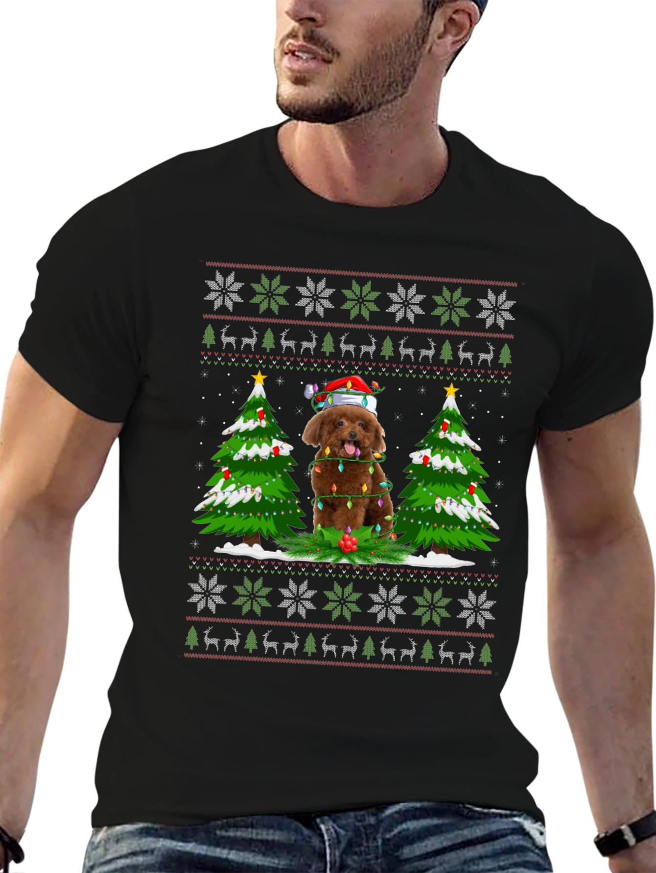 Festive Dog Christmas T-Shirt