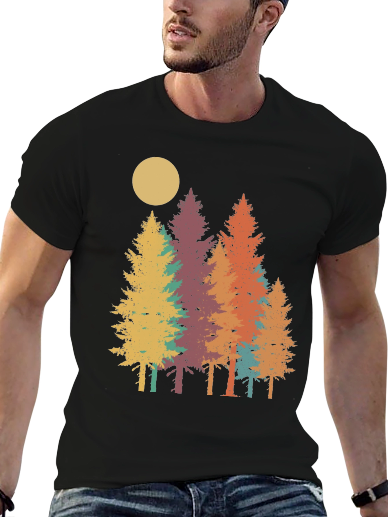 Retro Forest T-Shirt - Nature Inspired Graphic Tee