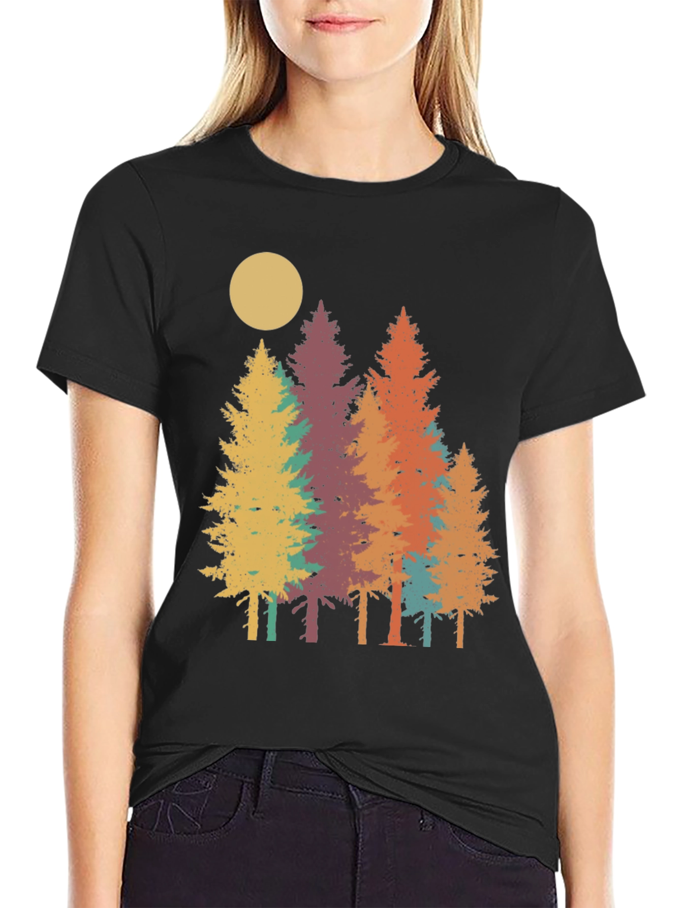 Retro Forest T-Shirt - Nature Inspired Graphic Tee