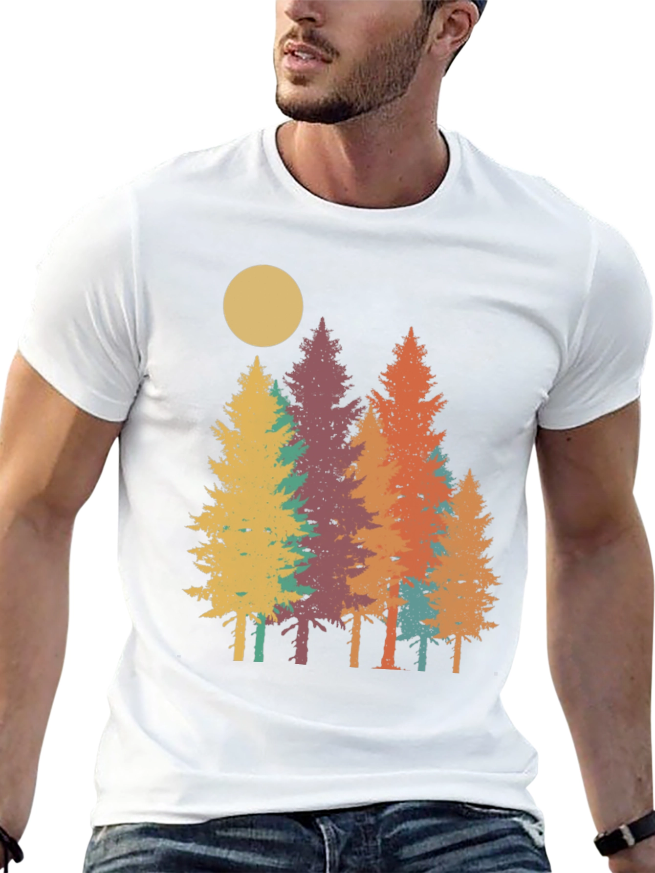 Retro Forest T-Shirt - Nature Inspired Graphic Tee