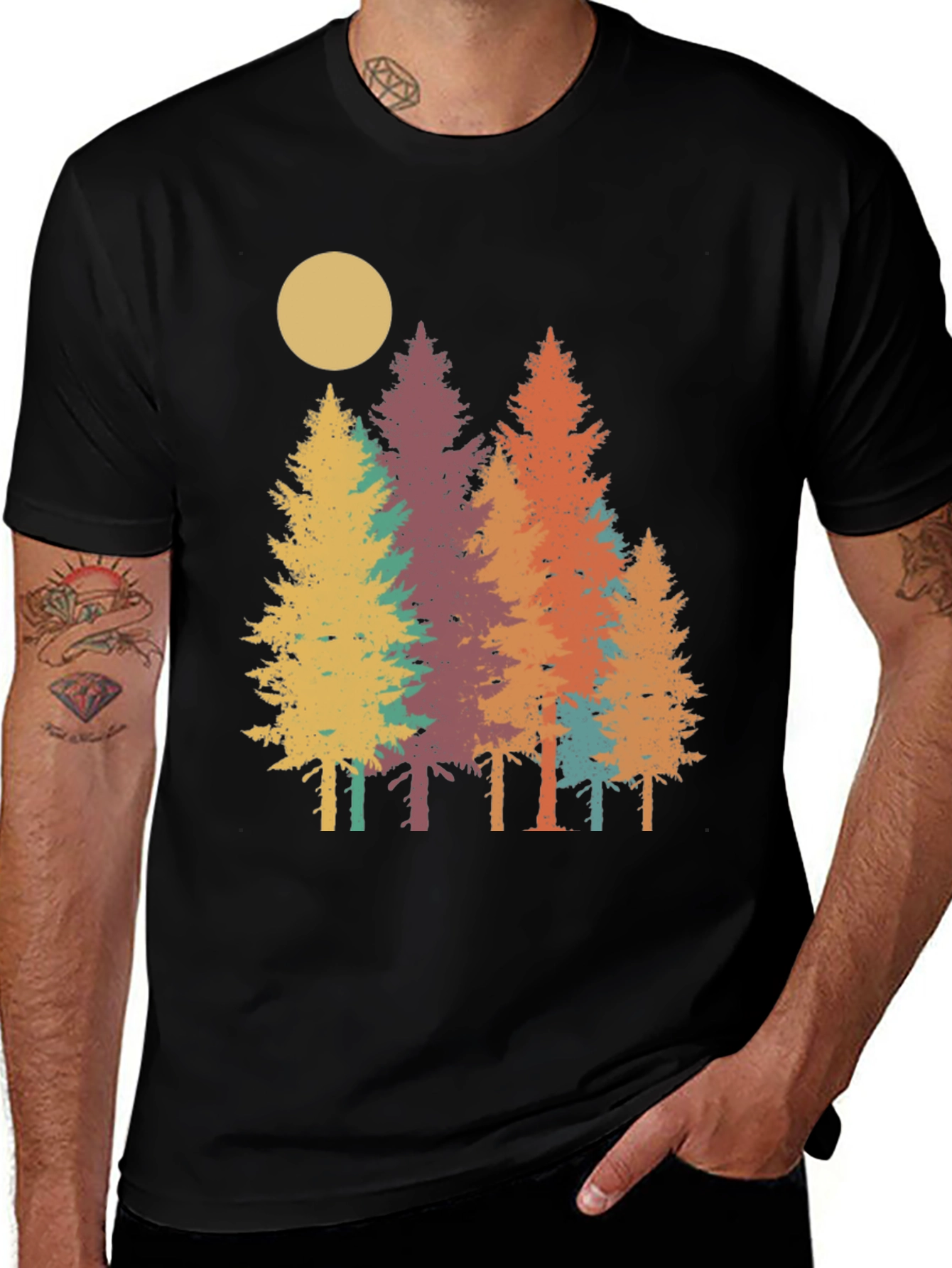 Retro Forest T-Shirt - Nature Inspired Graphic Tee