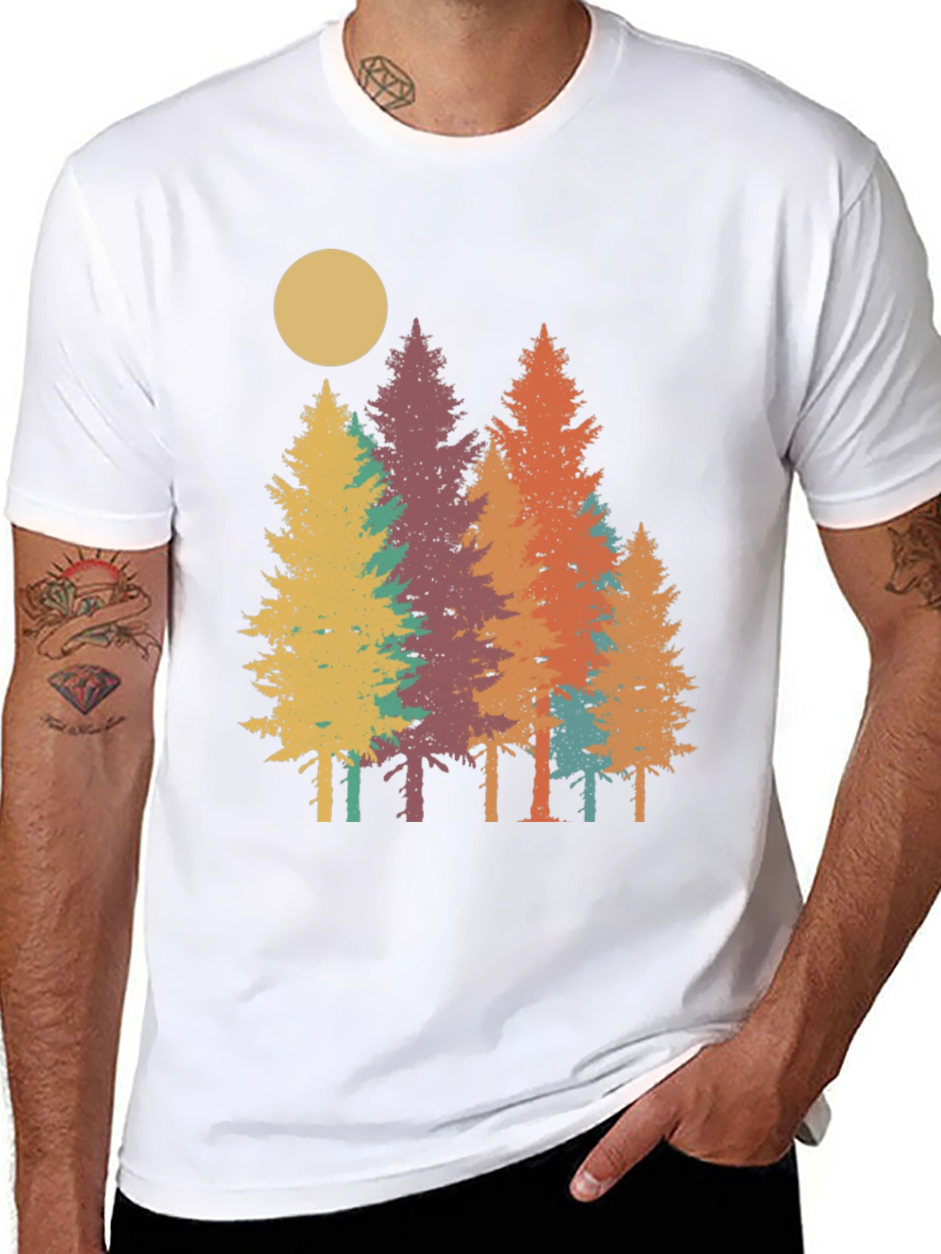 Retro Forest T-Shirt - Nature Inspired Graphic Tee