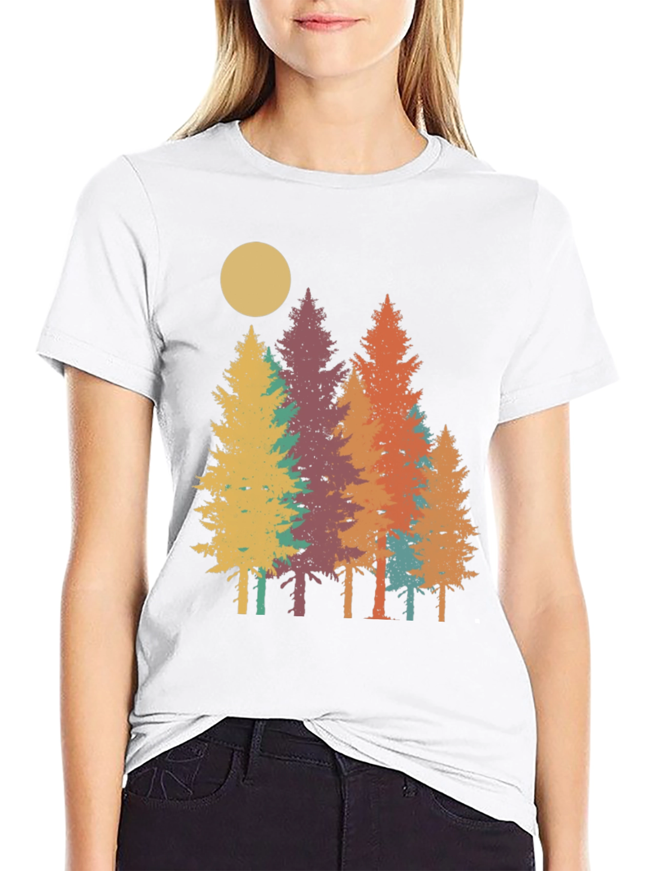 Retro Forest T-Shirt - Nature Inspired Graphic Tee