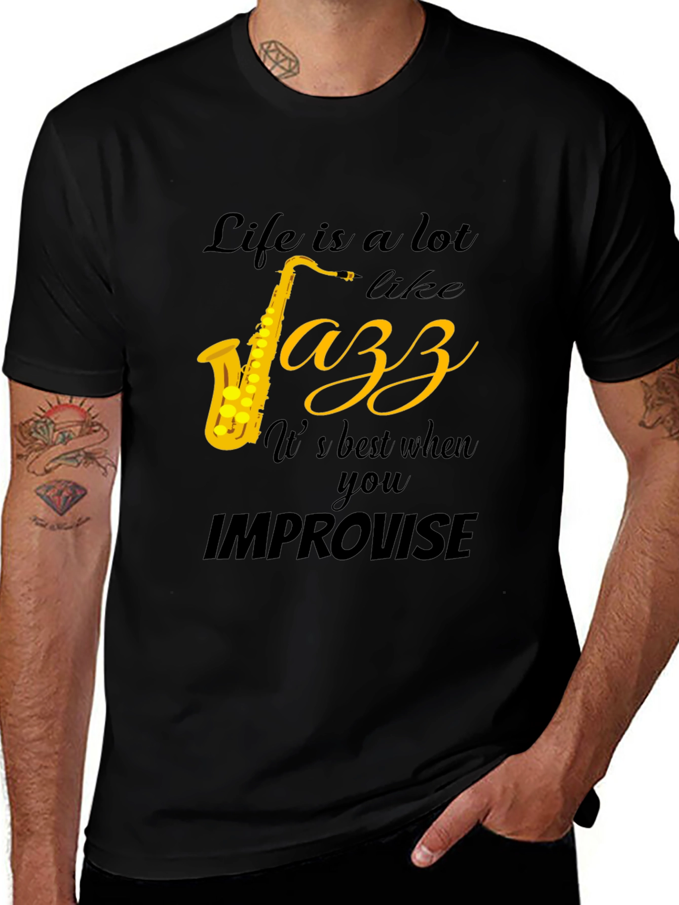 Life is Jazz T-Shirt Improvise Tee Music Lover Gift