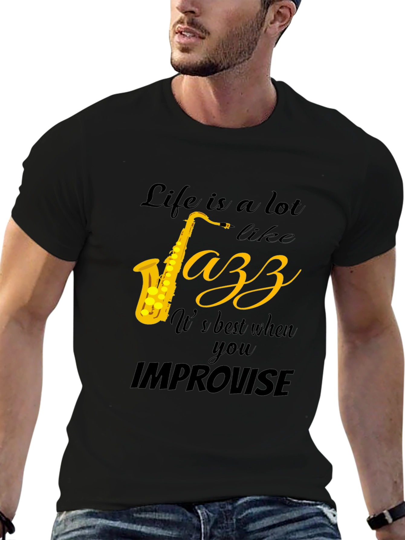 Life is Jazz T-Shirt Improvise Tee Music Lover Gift