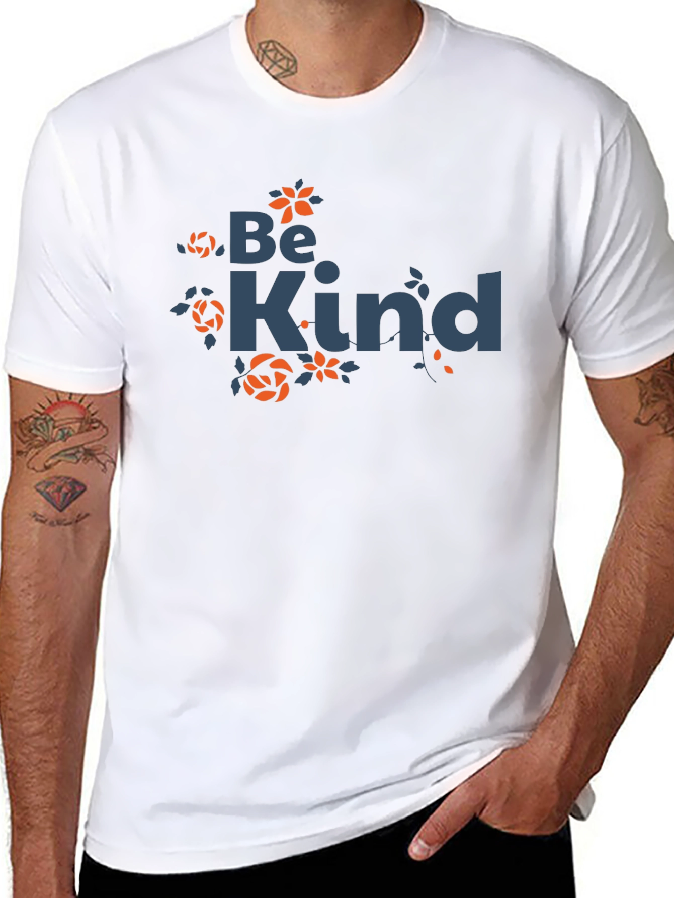 Be Kind Graphic Tee - Trendy Floral Design