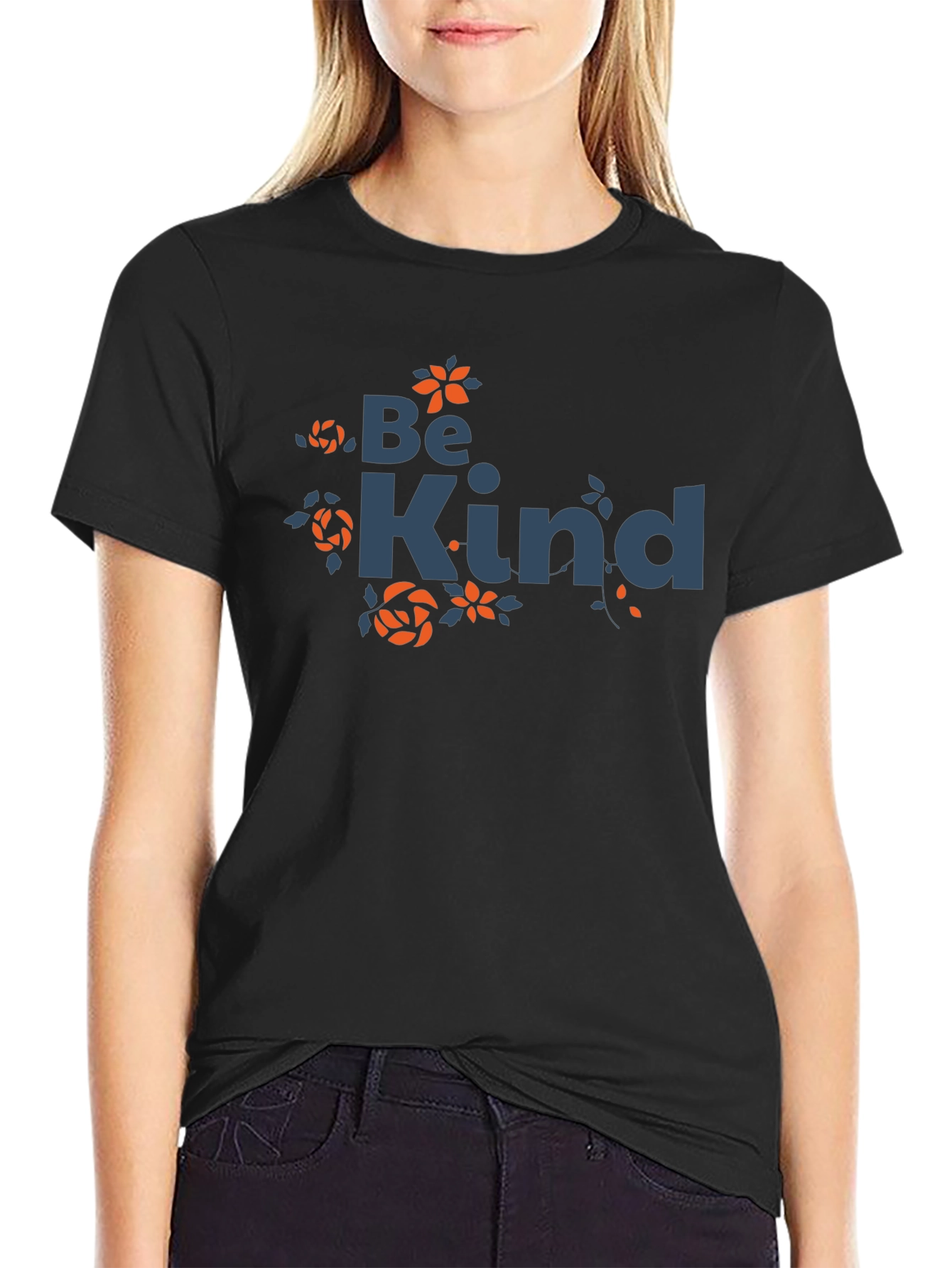 Be Kind Graphic Tee - Trendy Floral Design