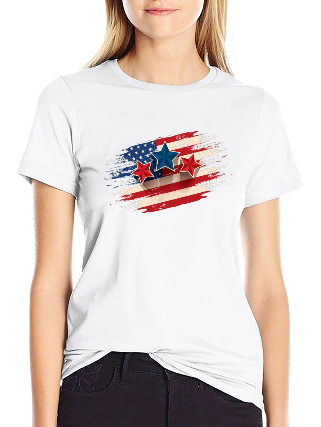 Patriotic Stars & Stripes Graphic Tee