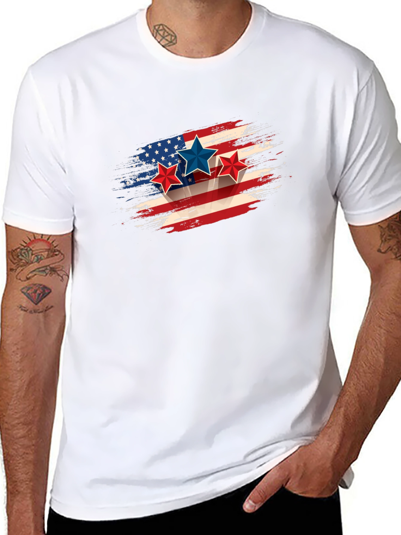 Patriotic Stars & Stripes Graphic Tee