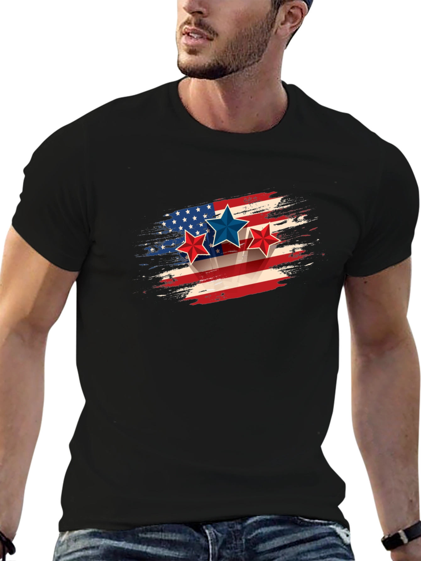 Patriotic Stars & Stripes Graphic Tee