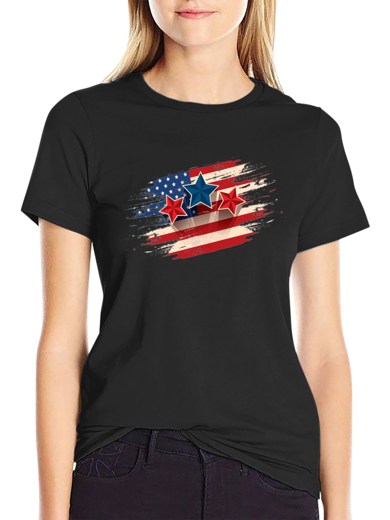 Patriotic Stars & Stripes Graphic Tee