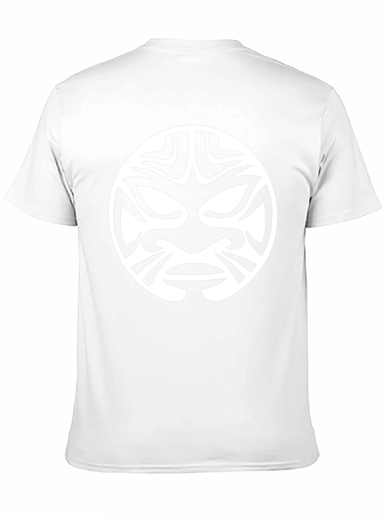 Tribal Mask Graphic Tee - Black Cotton T-Shirt