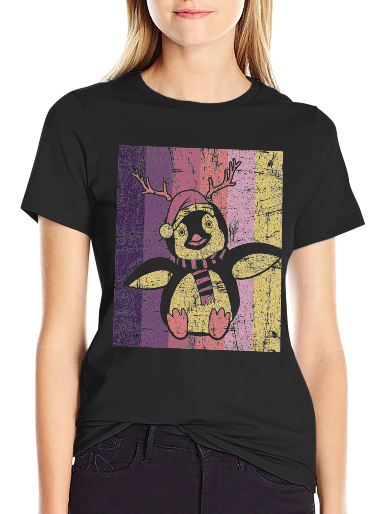 Penguin Reindeer Holiday T-Shirt