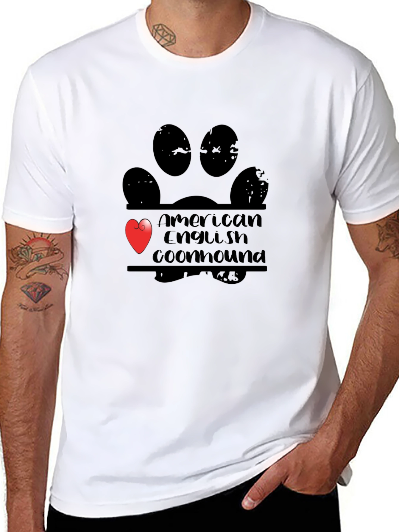 American English Coonhound Paw Print T-Shirt