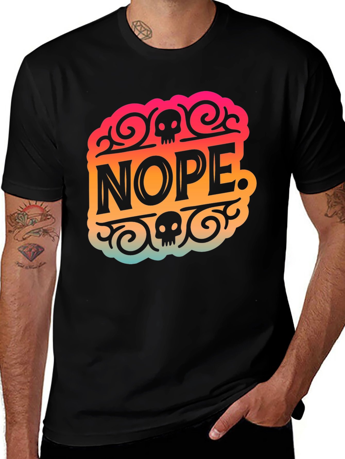 Nope Skull Graphic T-Shirt