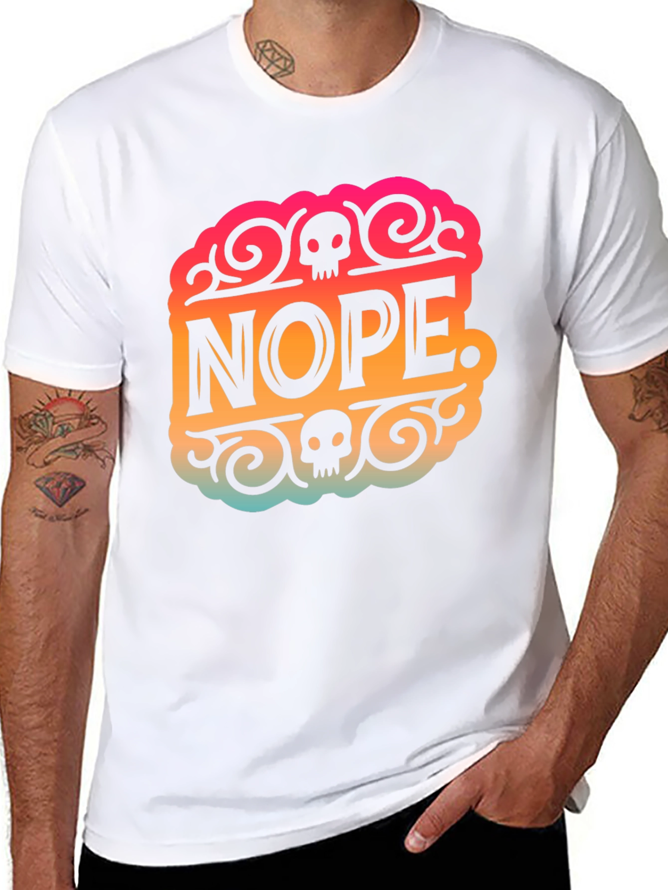 Nope Skull Graphic T-Shirt