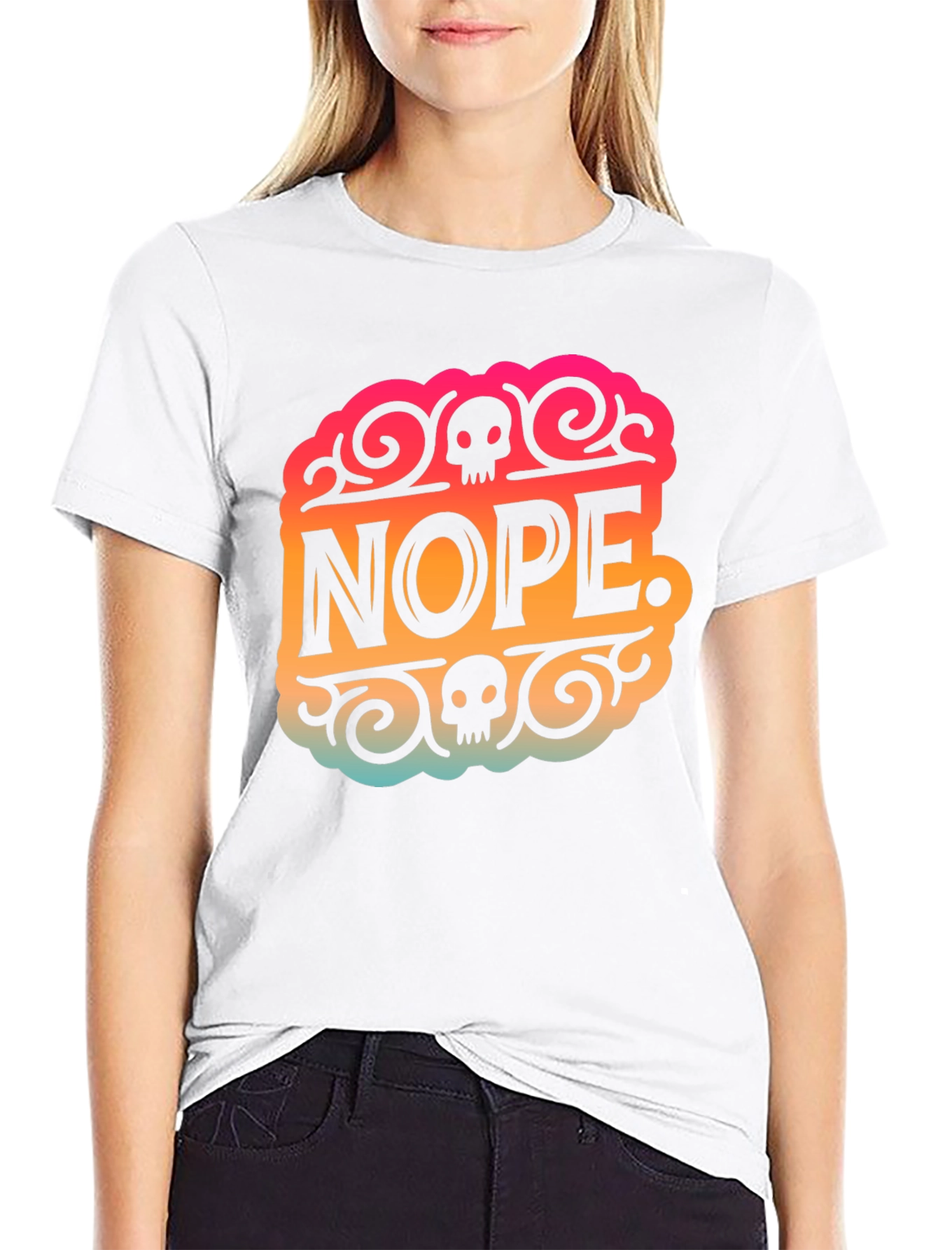 Nope Skull Graphic T-Shirt