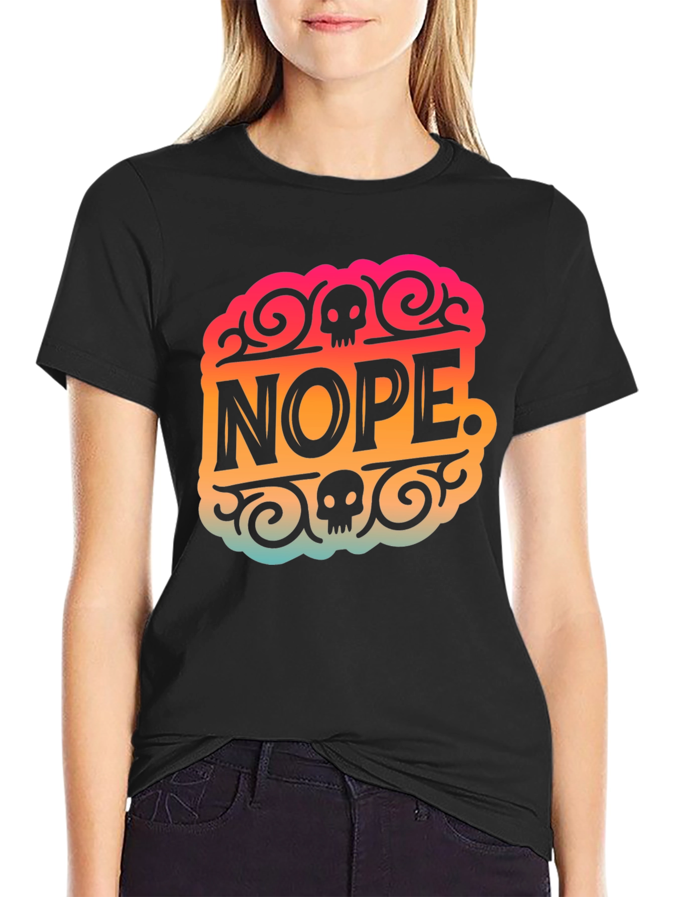 Nope Skull Graphic T-Shirt