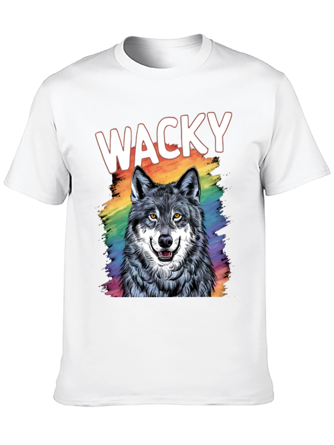 Wacky Wolf Graphic Tee - Black Cotton T-Shirt