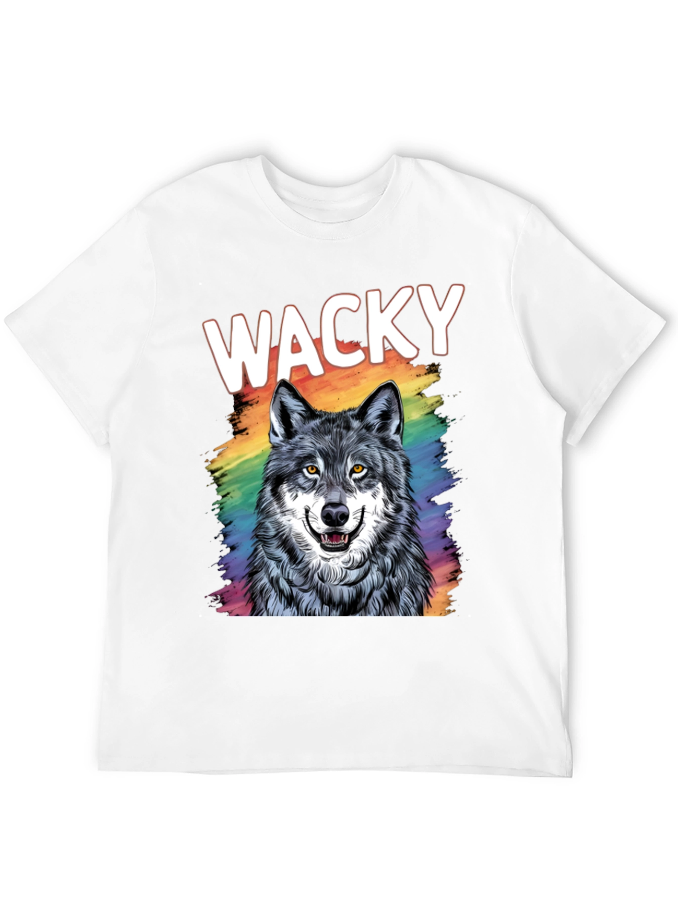 Wacky Wolf Graphic Tee - Black Cotton T-Shirt