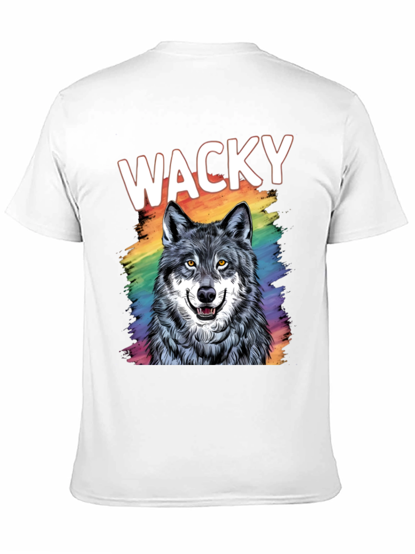 Wacky Wolf Graphic Tee - Black Cotton T-Shirt