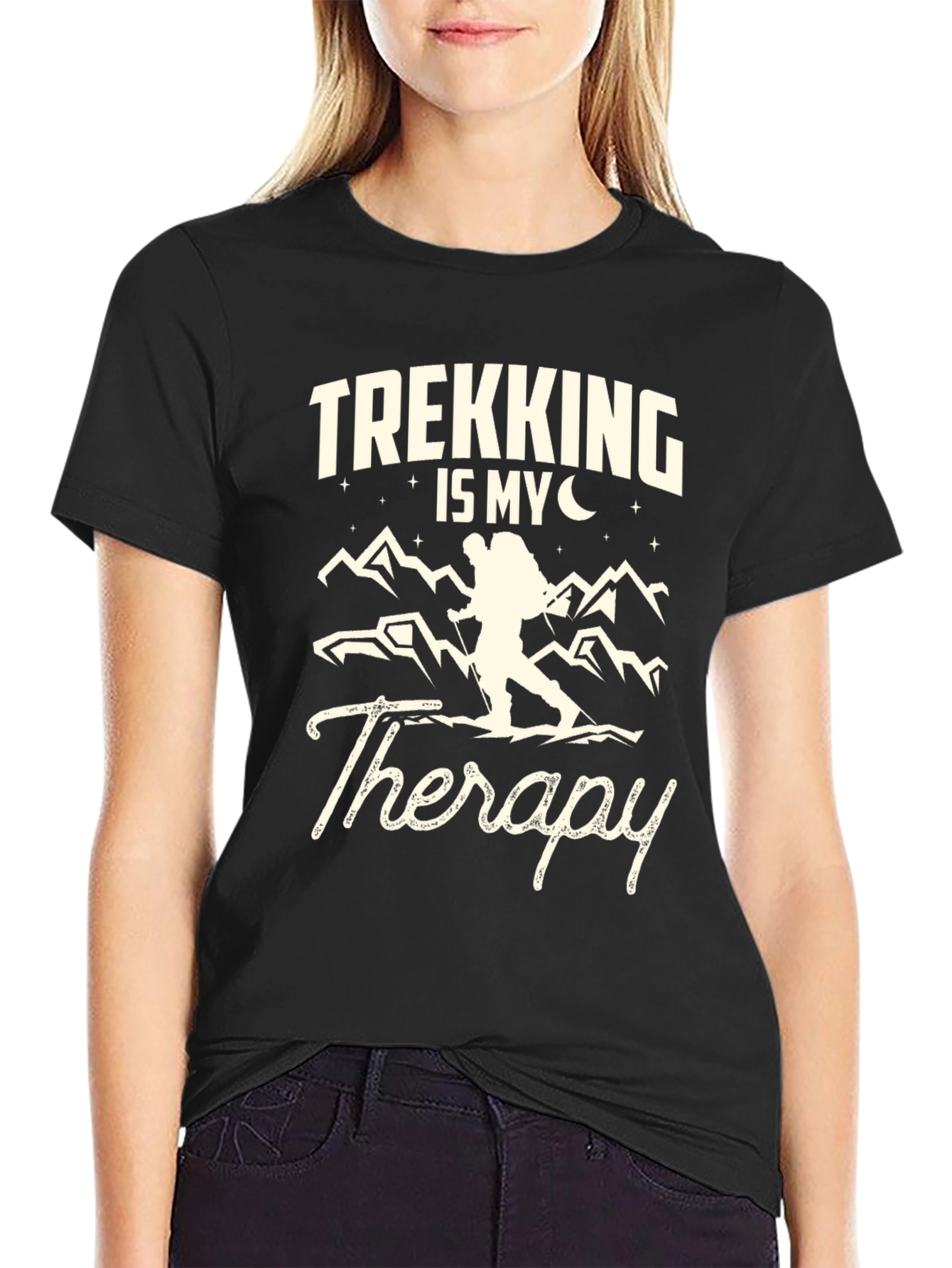 Trekking Is My Therapy Graphic T-Shirt