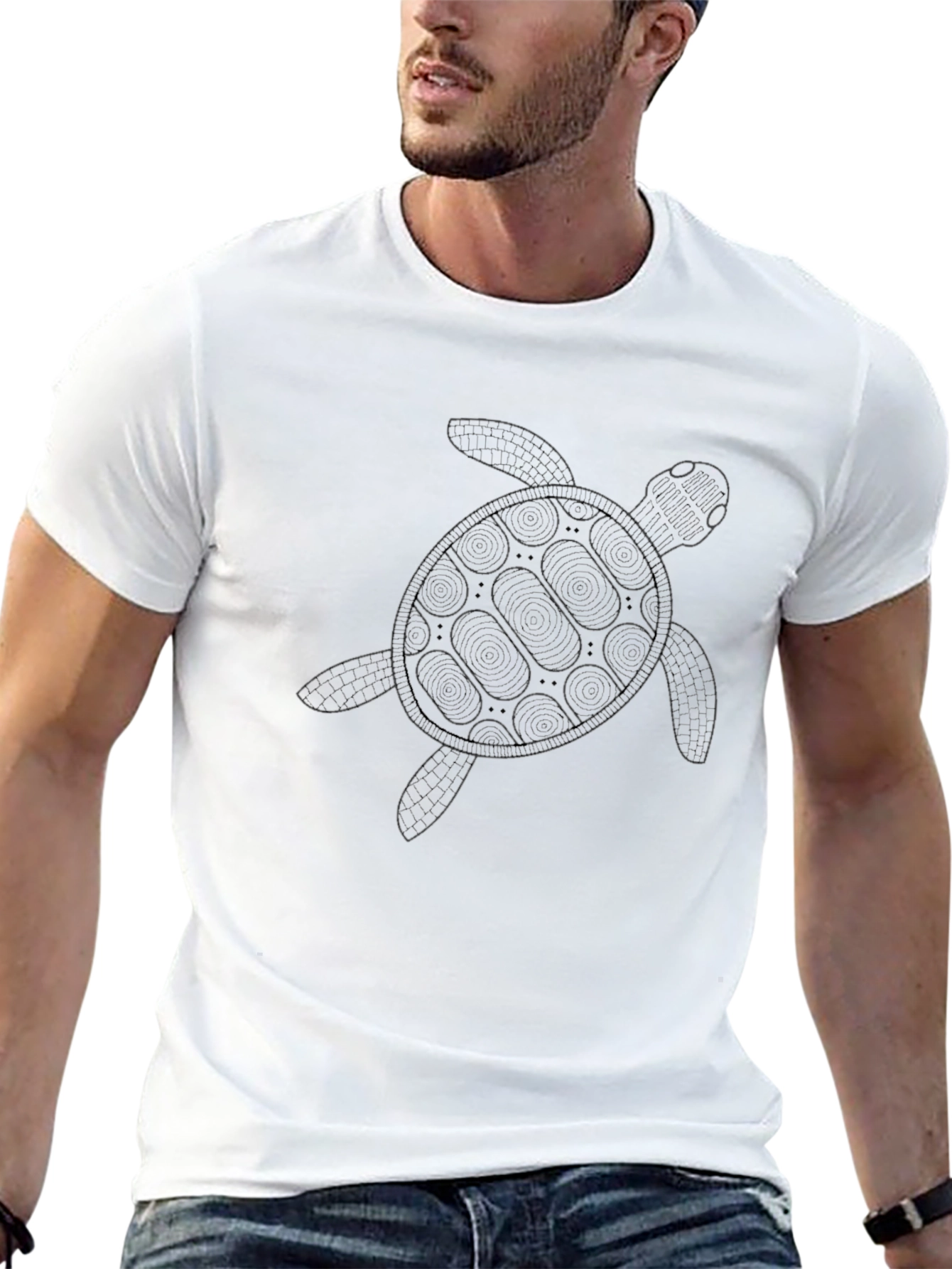 Turtle Graphic Black Tee