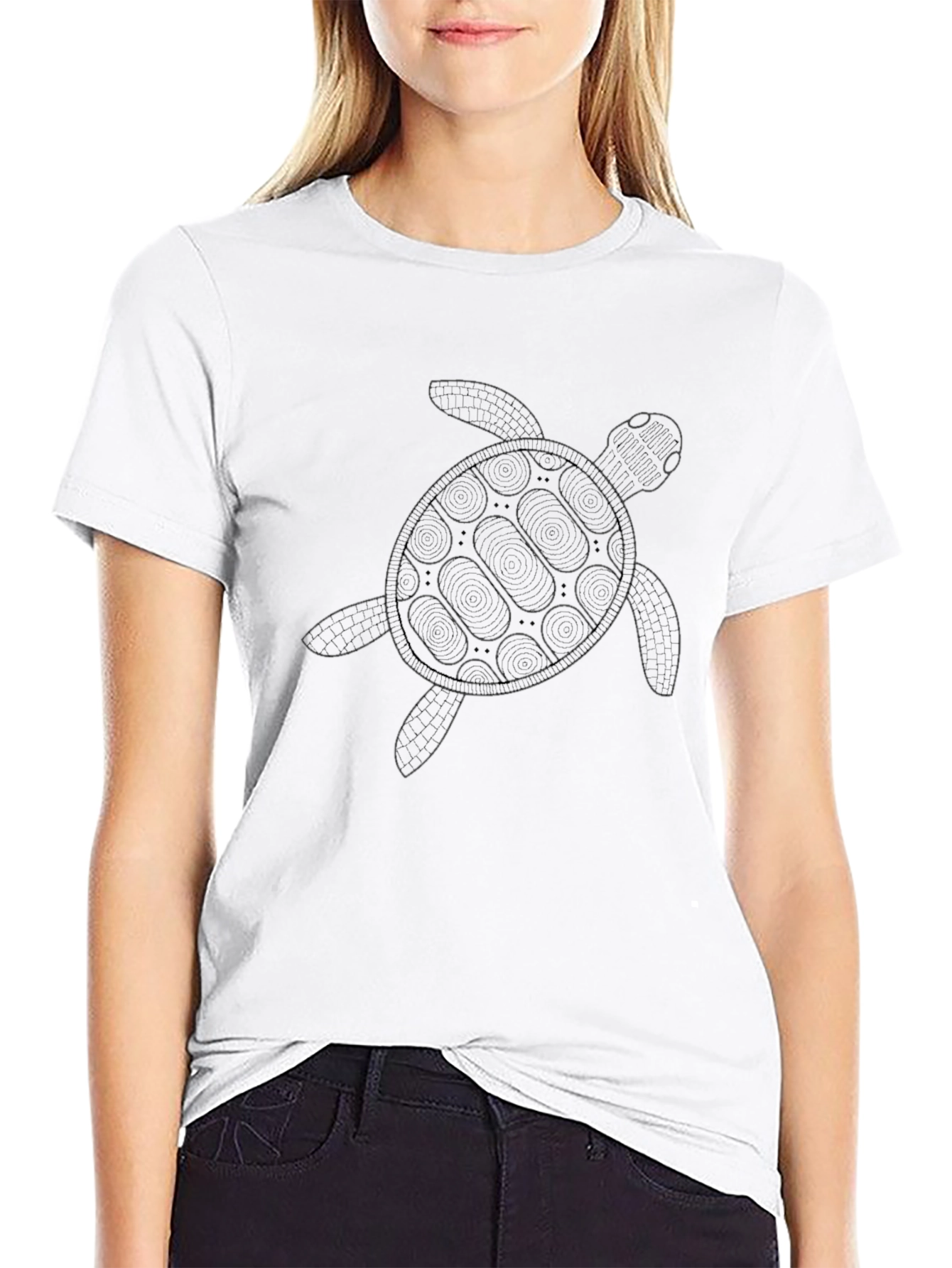 Turtle Graphic Black Tee