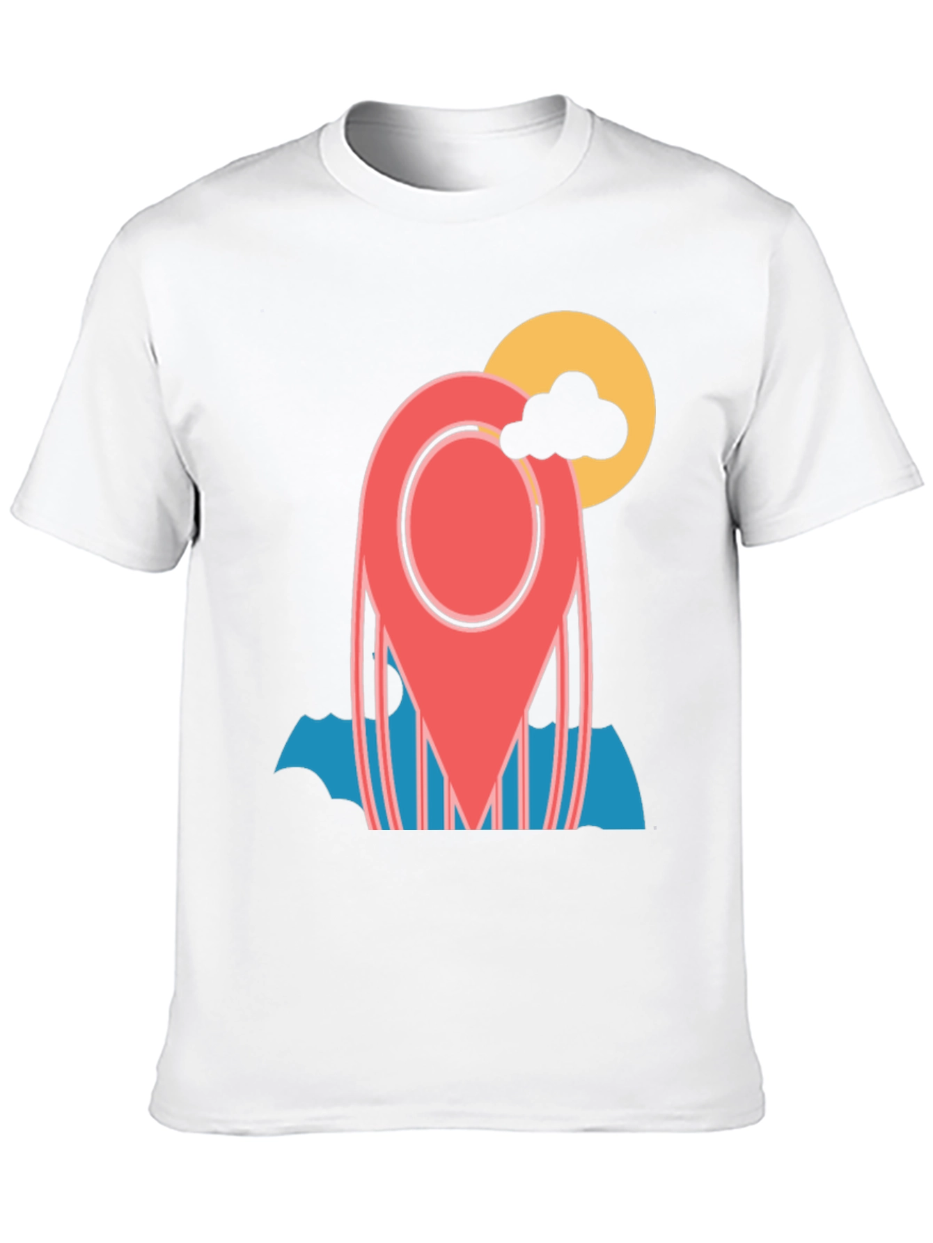Location Pin Graphic Tee - Stylish Travel T-Shirt