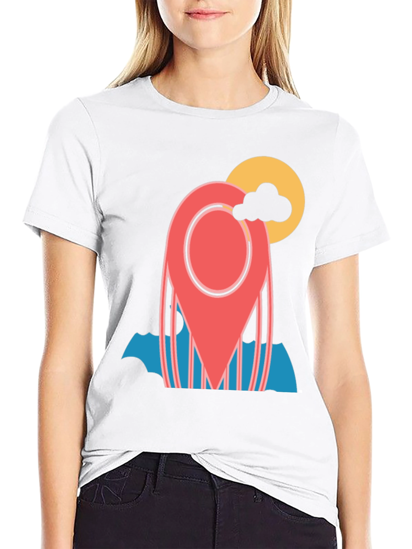 Location Pin Graphic Tee - Stylish Travel T-Shirt