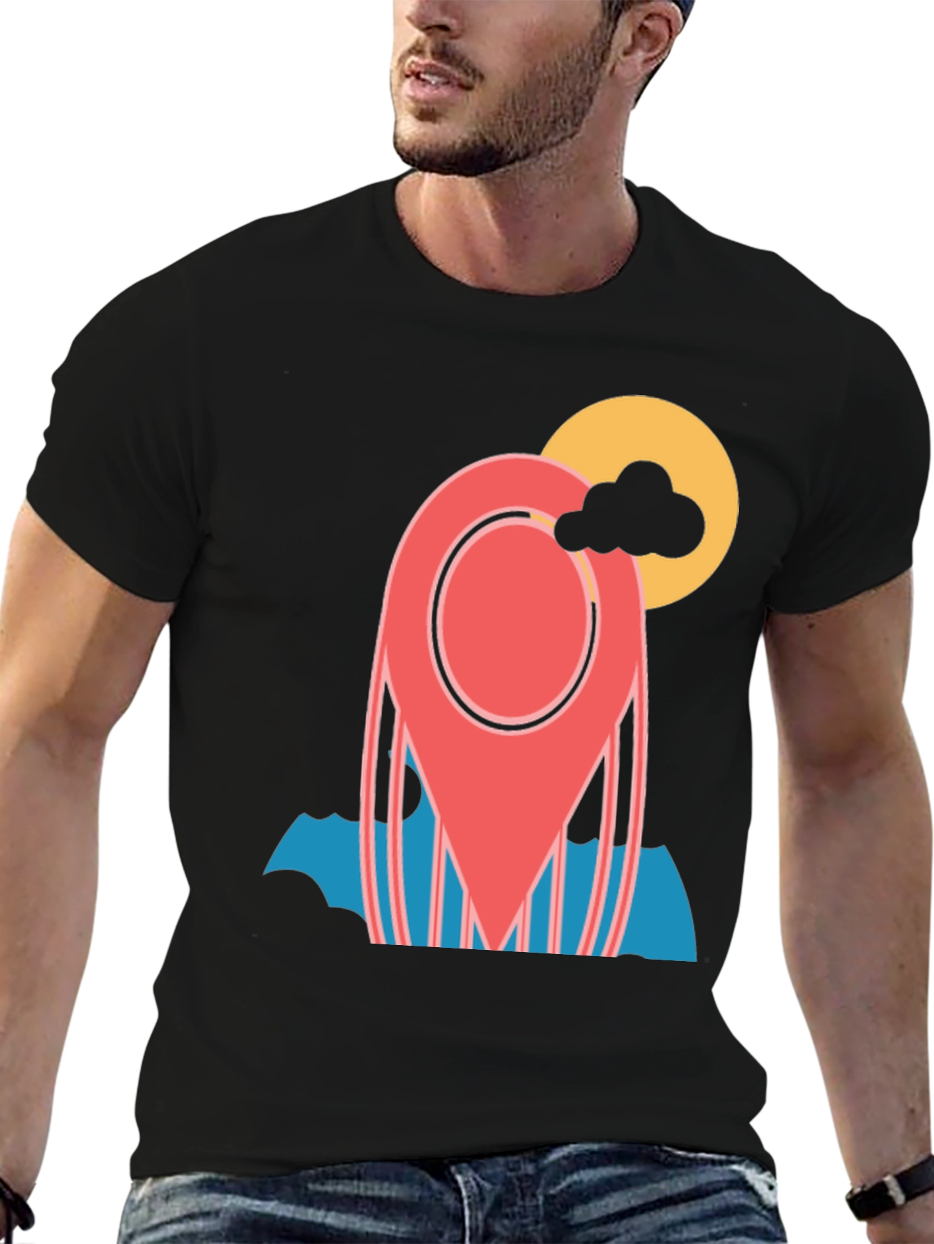 Location Pin Graphic Tee - Stylish Travel T-Shirt