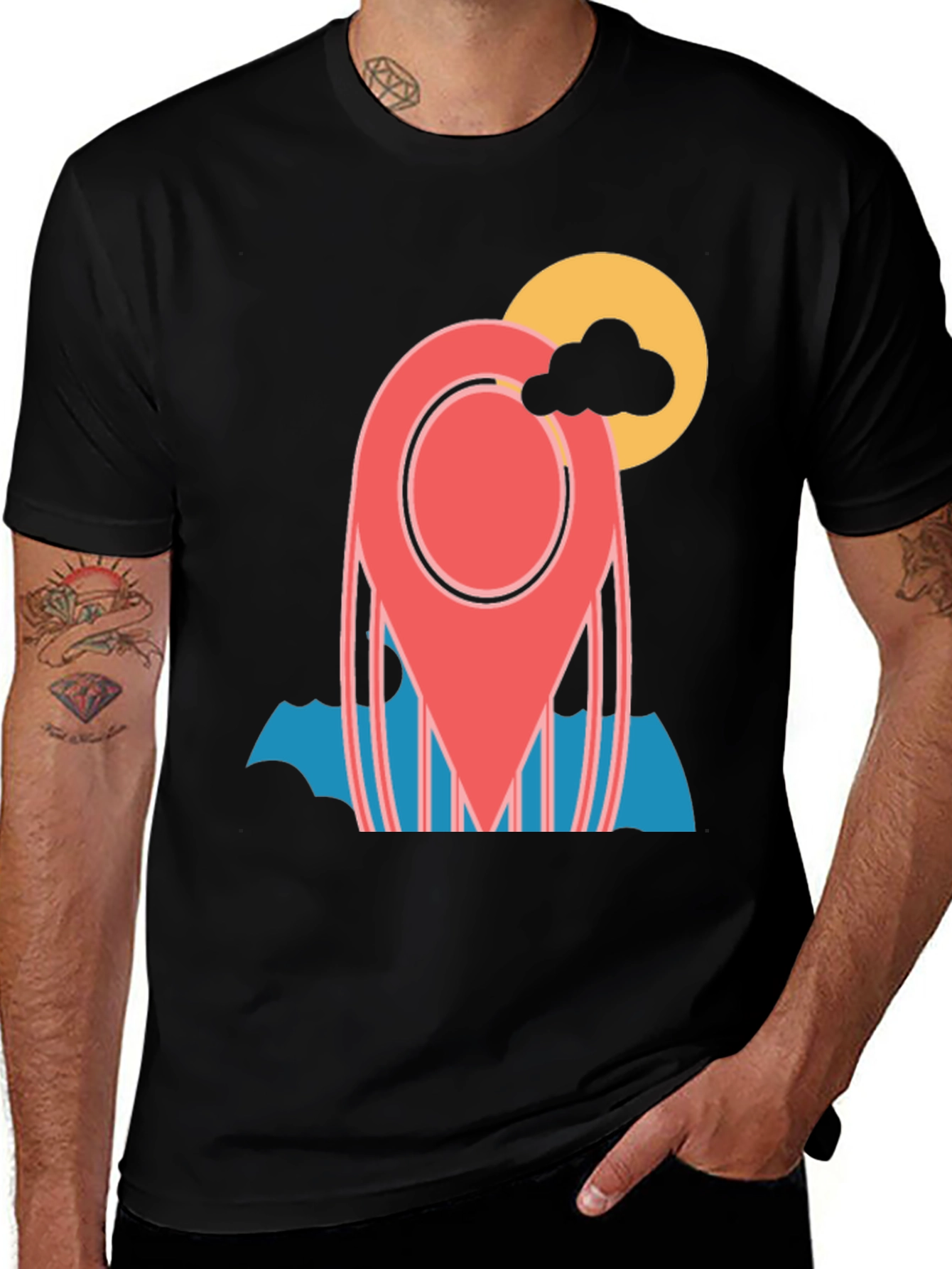 Location Pin Graphic Tee - Stylish Travel T-Shirt