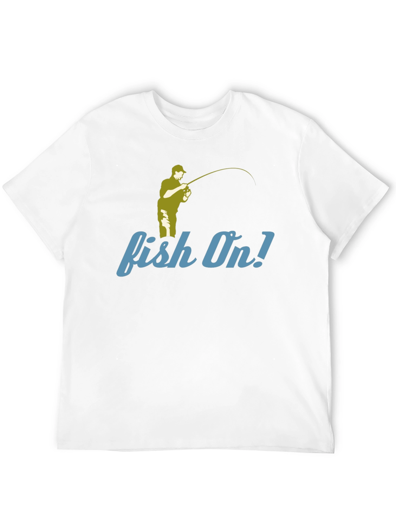 Fishing T-Shirt - Fish On! Design - Black Tee