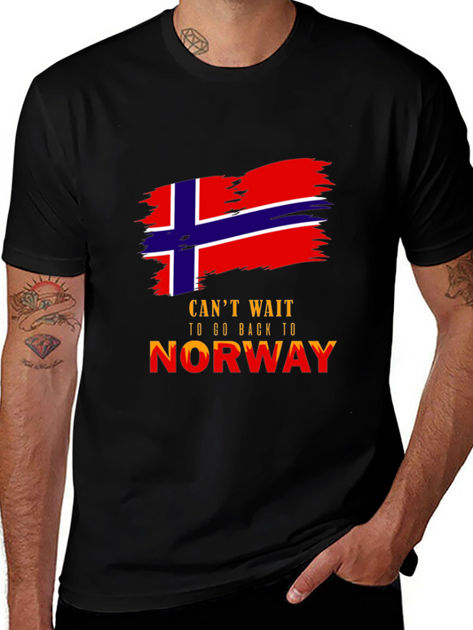 Norway Flag T-Shirt - Cant Wait To Go Back