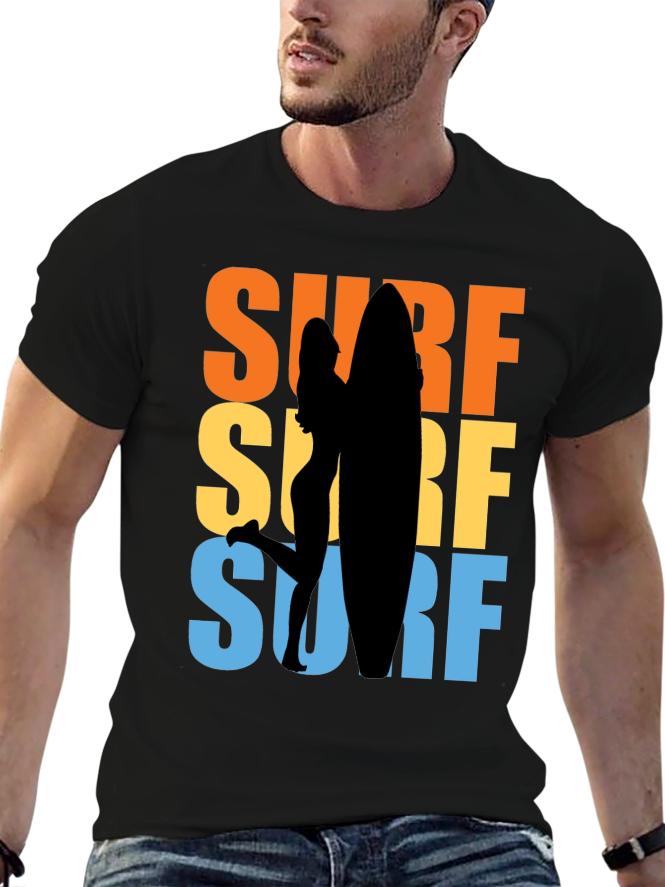 Retro Surfboard Graphic T-Shirt - Beach Vibes