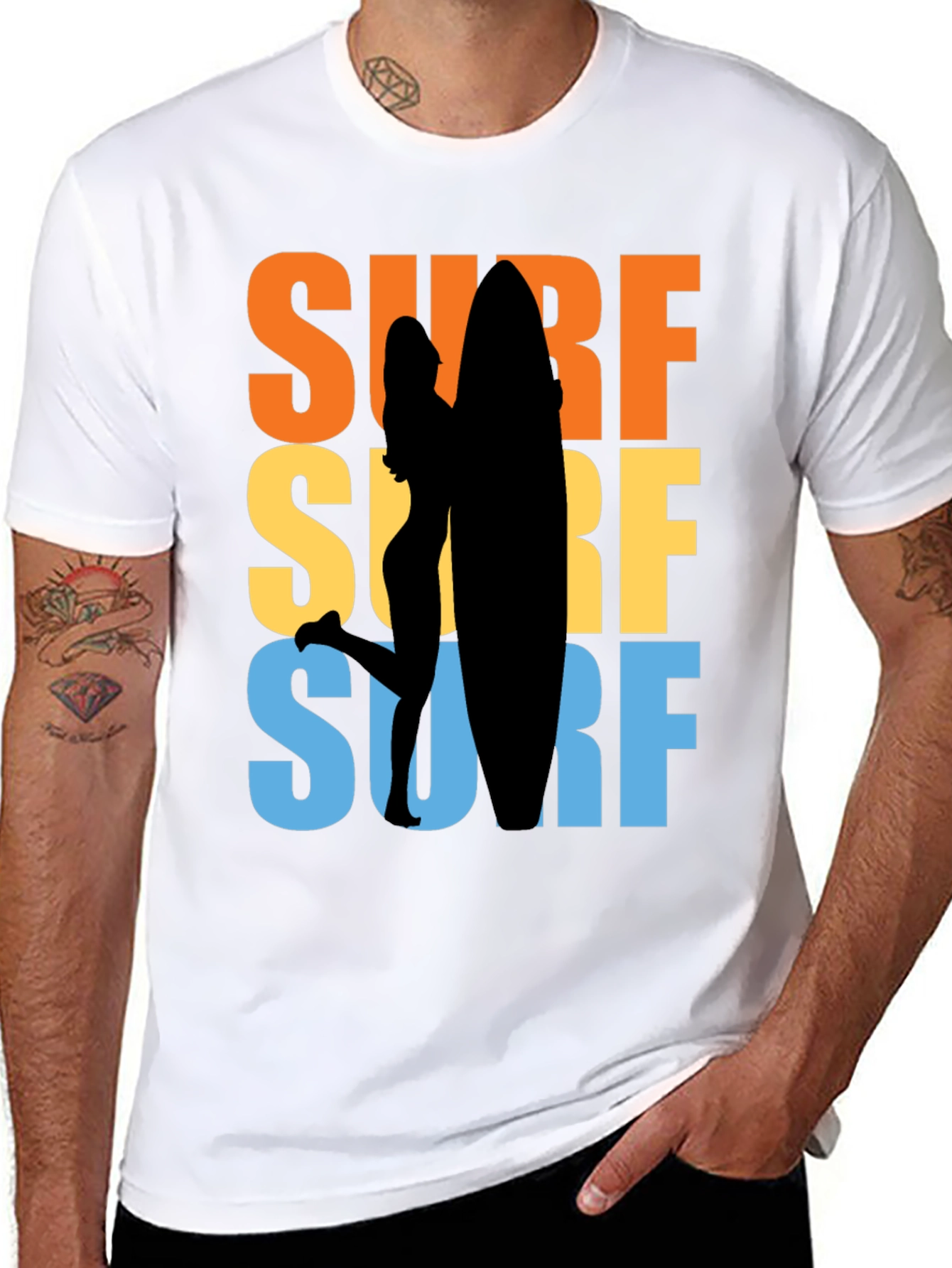 Retro Surfboard Graphic T-Shirt - Beach Vibes