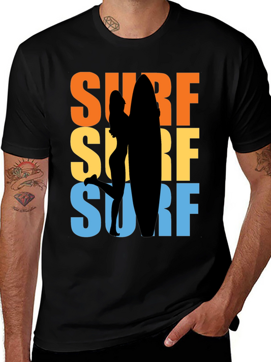 Retro Surfboard Graphic T-Shirt - Beach Vibes