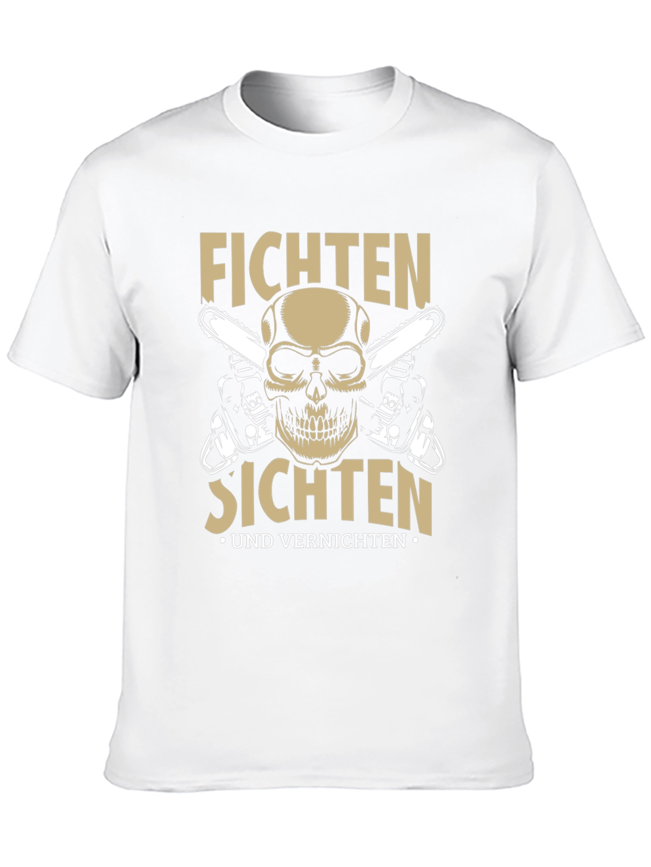 Fichten Sichten T-Shirt with Skull & Chainsaws