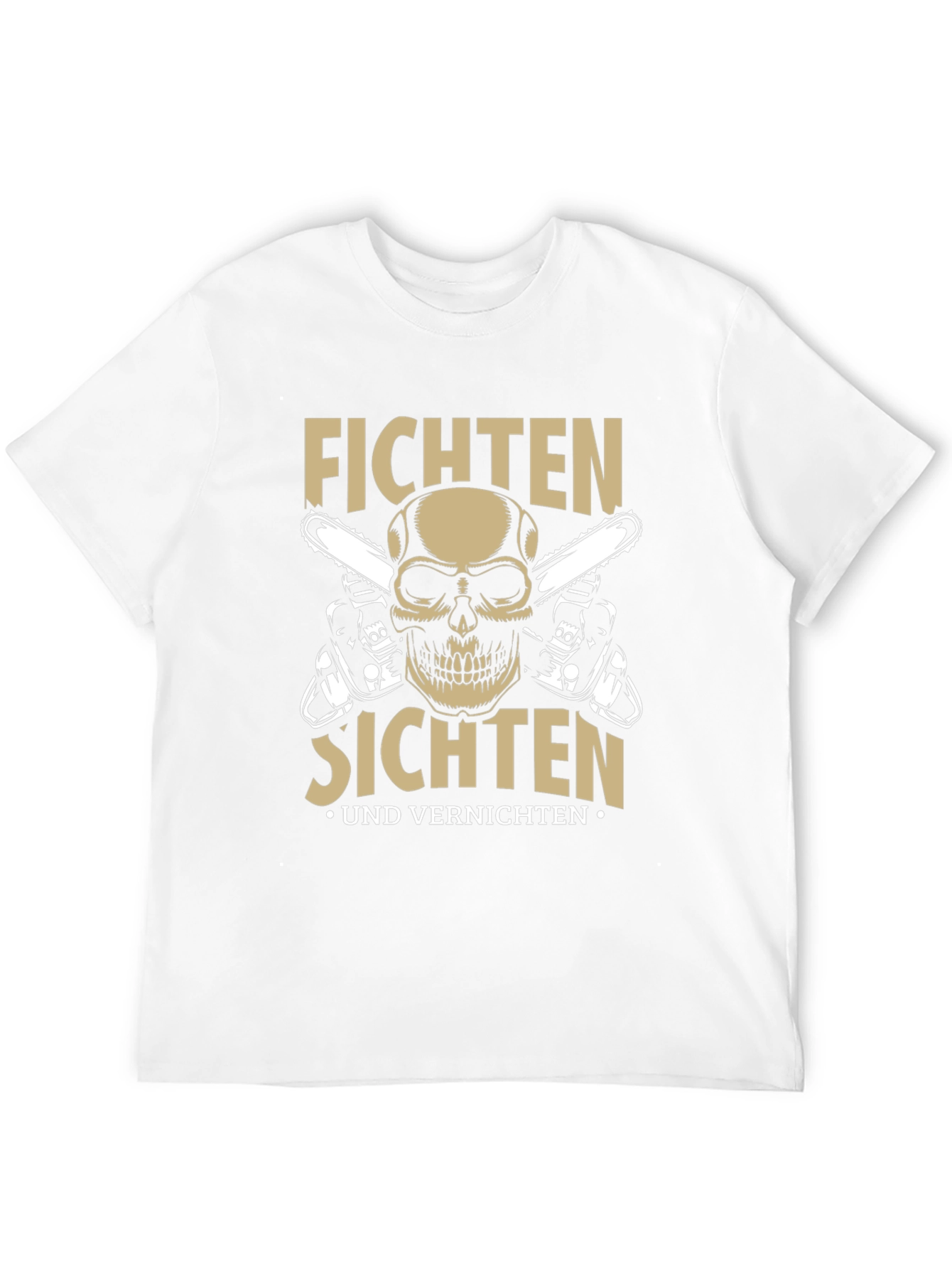 Fichten Sichten T-Shirt with Skull & Chainsaws